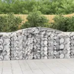 Coșuri gabion arcuite 2 buc, 400x50x100/120 cm fier galvanizat GartenMobel Dekor