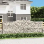 Coșuri gabion arcuite 4 buc, 400x30x140/160 cm, fier galvanizat GartenMobel Dekor