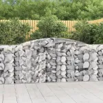 Coșuri gabion arcuite 4 buc, 400x50x100/120 cm fier galvanizat GartenMobel Dekor
