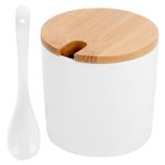 Bol pentru zahăr din ceramică si bambus alb - 250ml Handy KitchenServ