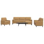 Set de canapele cu perne/rulouri, 4 piese, maro, catifea GartenMobel Dekor