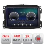Navigatie Fiat 500 2015-2021 Android Octa Core Ecran 2K QLED GPS 4G 4+32GB 360 KIT-500new+EDT-E410-2K CarStore Technology