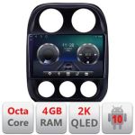 Navigatie Jeep Compass 2010-2016 Manual C-2500 Android Octa Core Ecran 2K QLED GPS 4G 4+32GB 360 KIT-2500+EDT-E410-2K CarStore Technology