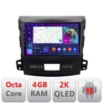 Navigatie Mitsubishi Outlander 2010 C-056 Android Octa Core Ecran 2K QLED GPS 4G 4+32GB 360 KIT-056+EDT-E409-2K CarStore Technology