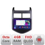 Navigatie Chevrolet Aveo 2010-2013 B-AVEO10 Android Ecran QLED octa core 4+64 carplay android auto KIT-aveo10+EDT-E309V3 CarStore Technology