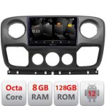 Navigatie Opel Movano, Renault Master 2010-2021Android Octa Core Qualcomm 2K Qled 8+128 DTS DSP 360 4G Optical CarStore Technology