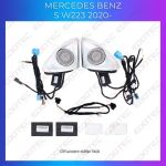Lumini Ambientale difuzoare stalpi fata Mercedes Clasa S W223 control pe sistemul original sau telefon CarStore Technology