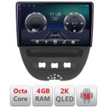Navigatie Citroen C1 Peugeot 107 Toyota Aygo 2005-2014 Android ecran Qled 2K Octa core 4+32 KIT-C1+EDT-E410-2K v2 CarStore Technology
