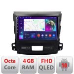 Navigatie Mitsubishi Outlander 2010 B-056 Android Ecran QLED octa core 4+64 carplay android auto KIT-056+EDT-E309V3 v1 CarStore Technology