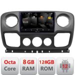 Navigatie Opel Movano, Renault Master 2010-2021Android Octa Core Qualcomm 2K Qled 8+128 DTS DSP 360 4G Optical v1 CarStore Technology