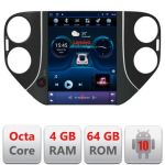 Navigatie VW Tiguan 2007-2012 tip tesla radio gps internet 8 Core 4+64 360 4G carplay android auto  kit-tesla-tiguan-10+EDT- CarStore Technology