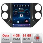 Navigatie VW Tiguan 2013-2016 tip tesla radio gps internet 8 Core 4+64 360 4G carplay android auto  kit-tesla-tiguan-14+EDT- CarStore Technology