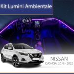Lumini ambientale Nissan Qashqai 2016-2022 dedicat set complet control telefon sau sistem original CarStore Technology