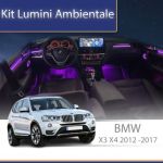 Lumini mbientale BMW X3 X4 (F25 F26) 2012 - 2017 model cu trimuri dedicat set complet control telefon sau sistem original CarStore Technology
