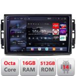 Navigatie Chrysler Jeep Edotec Kit-202 8 core QLED 2K 16+512 360 Android Waze USB Navigatie Internet Youtube Radio v2 CarStore Technology