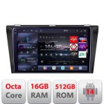 Navigatie Mazda 3 2004-2009 Edotec Kit-161 8 core QLED 2K 16+512 360 Android Waze USB Navigatie Internet Youtube Radio CarStore Technology