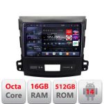 Navigatie Mitsubishi Outlander 2006-2011 Edotec Kit-056 8 core QLED 2K 16+512 360 Android Waze USB Navigatie Internet Youtube Radio v2 CarStore Technology