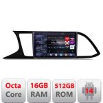 Navigatie Seat Leon 2013-2019 MIB  Edotec Kit-306 8 core QLED 2K 16+512 360 Android Waze USB Navigatie Internet Youtube Radio CarStore Technology