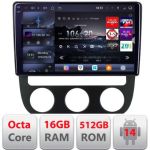 Navigatie VW Golf 5 2004-2010 clima automatica Android radio gps internet 8 core QLED 2K 16+512 360 Edotec CarStore Technology