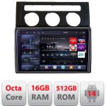 Navigatie VW Touran 2003-2009 clima automata Edotec Kit-touran2 8 core QLED 2K 16+512 360 Android Waze USB Navigatie Internet Youtube Radio CarStore Technology