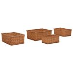Set de coșuri suprapuse, 4 piese, maro, salcie GartenMobel Dekor