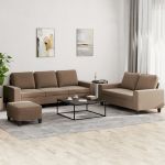 Set de canapele, 3 piese, maro, textil GartenMobel Dekor