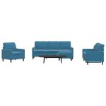 Set de canapele cu perne, 4 piese, albastru, catifea GartenMobel Dekor