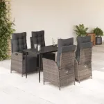 Set mobilier de grădină cu perne, 5 piese, gri, poliratan GartenMobel Dekor