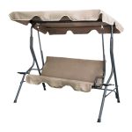 Balansoar de grădină - 170 x 110 x 153 cm - bej închis - cu suport pentru pahare Best CarHome