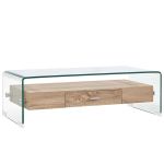 Măsuță de cafea, transparent, 98x45x31 cm, sticlă securizată GartenMobel Dekor