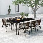 Set de mobilier pentru grădină, 7 piese, maro GartenMobel Dekor