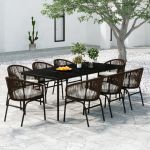 Set de mobilier pentru grădină, 9 piese, maro GartenMobel Dekor