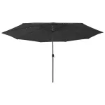 Umbrelă soare de grădină cu LED-uri, negru, 400 cm GartenMobel Dekor