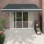 Copertină automată retractabilă, antracit, 3,5x2,5 m GartenMobel Dekor