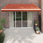 Copertină retractabilă automată, portocaliu și maro, 3,5x2,5 m GartenMobel Dekor