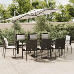Set mobilier de grădină cu perne, 9 piese, negru, poliratan GartenMobel Dekor