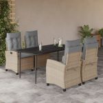 Set mobilier pentru grădină, 5 piese, cu perne, bej, poliratan GartenMobel Dekor