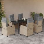 Set mobilier pentru grădină, 7 piese, cu perne, bej, poliratan GartenMobel Dekor