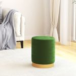 Taburet depozitare rotund, verde, catifea GartenMobel Dekor