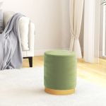 Taburet depozitare rotund, verde muştar, catifea GartenMobel Dekor