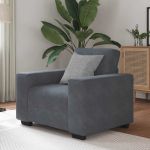Canapea scaun gri închis 60 cm catifea GartenMobel Dekor