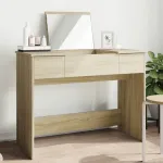 Masă de toaletă cu oglindă, stejar sonoma, 100x45x76 cm GartenMobel Dekor