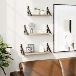 Set rafturi de perete, 3 buc., stejar sonoma, lemn prelucrat GartenMobel Dekor