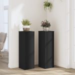 Suporturi de plante, 2 buc., negru, 25x25x80 cm, lemn prelucrat GartenMobel Dekor