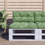 Pernă de paleți, model frunze, 80x40x12 cm, textil GartenMobel Dekor