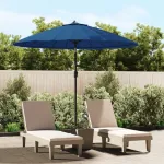 Umbrelă de soare de exterior, stâlp aluminiu, azuriu, 270 cm GartenMobel Dekor