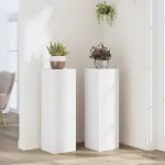 Suporturi de plante, 2 buc., alb, 25x25x80 cm, lemn prelucrat GartenMobel Dekor