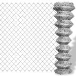 Gard de legătură din plasă, argintiu, 15 x 1 m, oțel galvanizat GartenMobel Dekor
