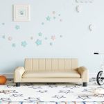 Canapea pentru copii, crem, 90x53x30 cm, material textil GartenMobel Dekor