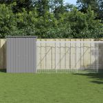Coteț pui cu incintă gri deschis 165x863x181 cm oțel galvanizat GartenMobel Dekor